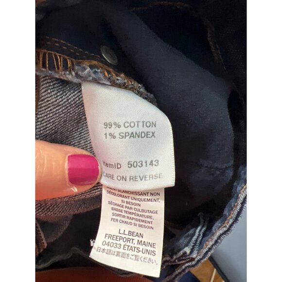 L.L.Bean Womens Favorite Fit Jeans Size‎ 20 Reg Dark Wash Denim Straight Leg - Picture 10 of 11